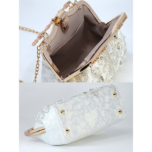 Elegance in Every Detail: Women's Beaded Clutch & Multi-Carry Evening Bag White Black / White Black White-Black / White-Black-