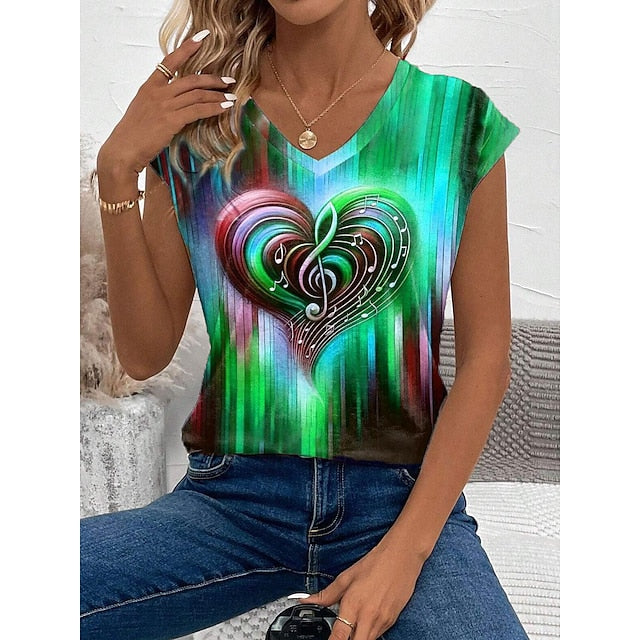 Vibrant Heart Note Tote Bag: Lightweight, Foldable & Stylish for Everyday Use Rainbow Purple Green Rainbow-Purple-Green-