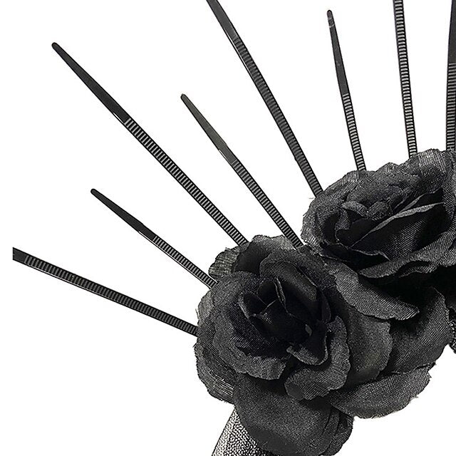 Retro Medieval Gothic Queen Headband - Vintage Punk Cosplay Accessory for Halloween & Masquerade Black / One-Size