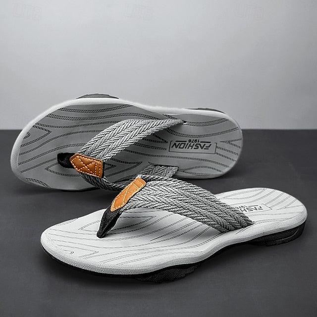 Men's Breathable Nylon Flip Flops - Comfortable Slip-Resistant