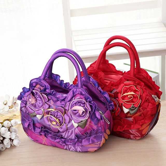 Chic Silk Flower Handbag - Perfect for Parties and Daily Use in Elegant Colors