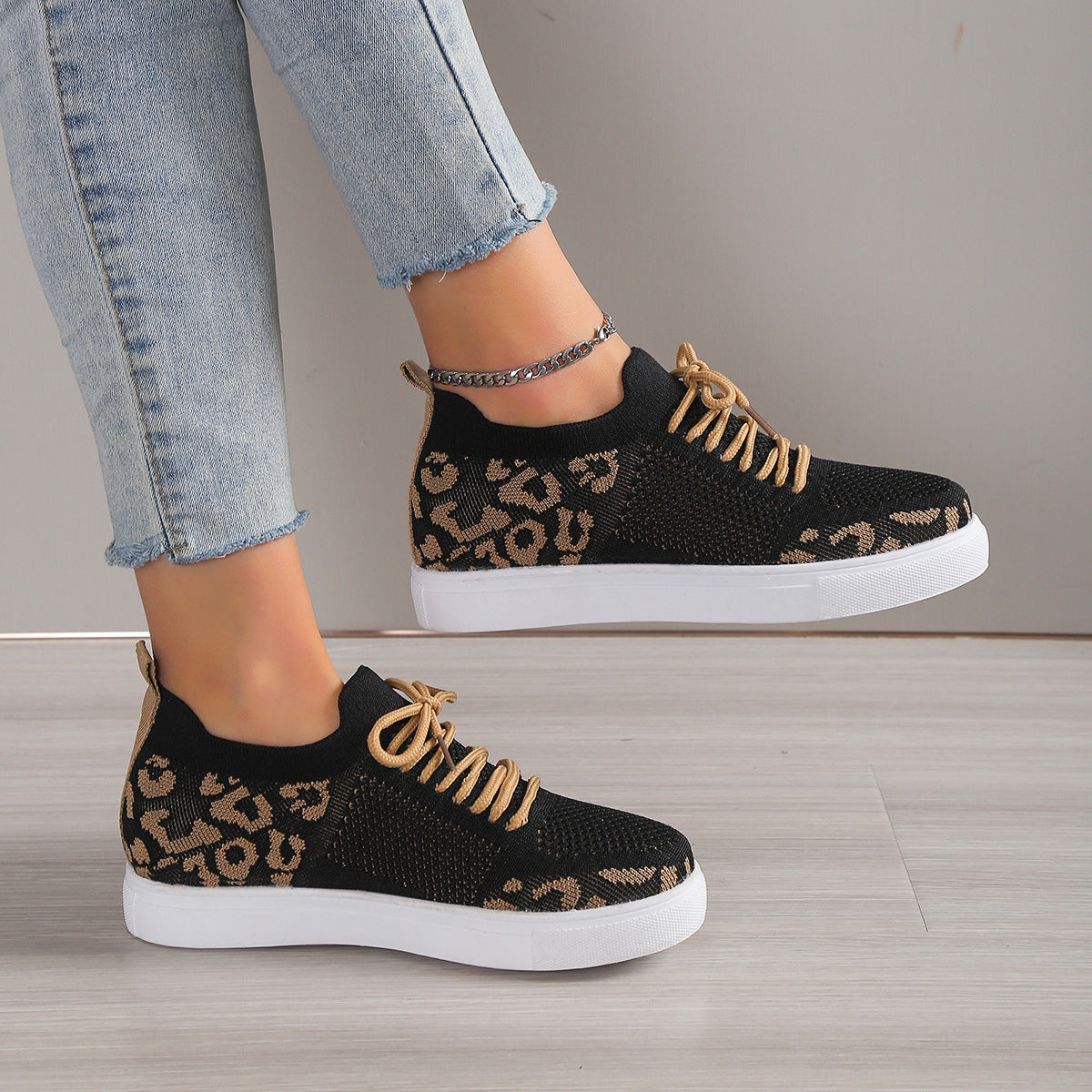 Lace-Up Leopard Flat Sneakers White / 37(US6) White / 38(US7) White / 39(US8) White / 37(US6)-White / 38(US7)-White / 39(US8)-White / 40(US9)-Black / 36(US5)-White / 41(US10)-White / 42(US10.5)-White / 43(US11)-Red / 36(US5)-Red / 37(US6)-Red / 38(US7)-Red / 39(US8)-Red / 40(US9)-Red / 41(US10)-Red / 42(US10.5)-Red / 43(US11)-Black / 37(US6)-Black / 38(US7)-Black / 39(US8)-Black / 40(US9)-Black / 41(US10)-Black / 42(US10.5)-Black / 43(US11)-White / 36(US5)-