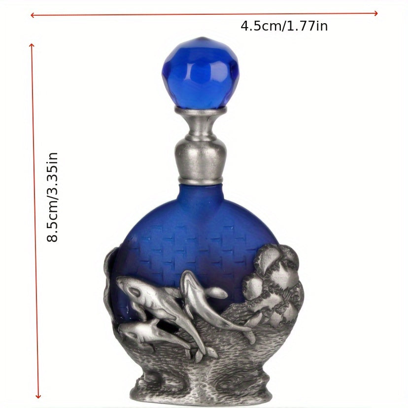 Unique Glass Empty Perfume Bottles - Dolphin and Red Cardinal Bird Designs - Fashionqueene.com