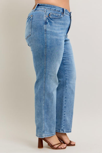 Judy Blue Full Size Tummy Control Vintage Wash Straight Jeans Plus Size Medium / 14W Medium / 0(24) Medium / 16W Medium / 14W-Medium / 0(24)-Medium / 16W-Medium / 18W-Medium / 20W-Medium / 22W-Medium / 24W-Medium / 1(25)-Medium / 3(26)-Medium / 5(27)-Medium / 7(28)-Medium / 9(29)-Medium / 11(30)-Medium / 13(31)-Medium / 15(32)-