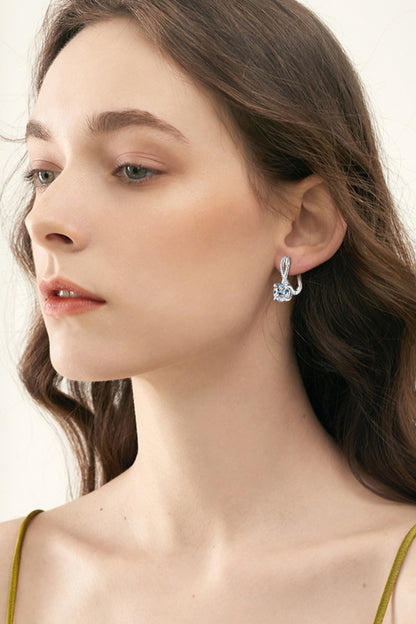 4 Carat Moissanite 925 Sterling Silver Earrings Gold / One Size Silver / One Size Gold / One Size-Silver / One Size-