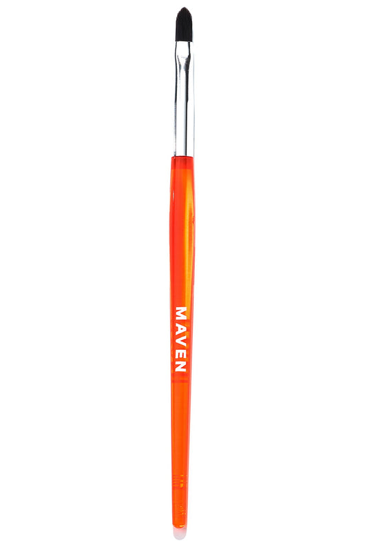 Professional Maven Pro Artistry Lip Brush in Vibrant Orange and Elegant Silver OS OS-
