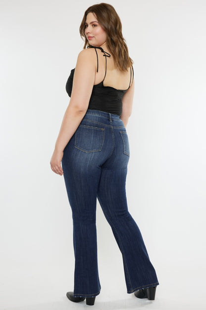 Kancan Full Size Mid Rise Slim Flare Jeans