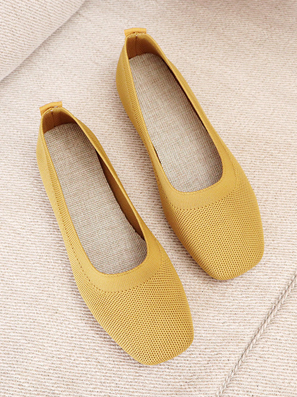 Ultimate Comfort: Breathable Solid Color Flat Shoes for Everyday Style YELLOW