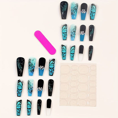 102-Piece Press-On Nails Set with Jewelry Accessories - Fashionqueene.com-press on nails