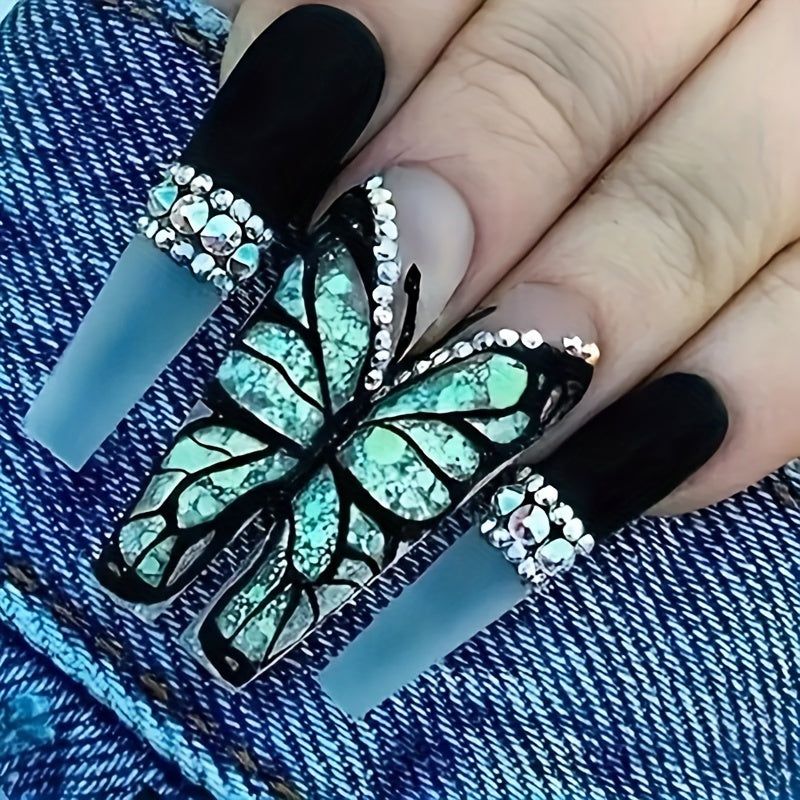 102-Piece Press-On Nails Set with Jewelry Accessories - Fashionqueene.com-press on nails