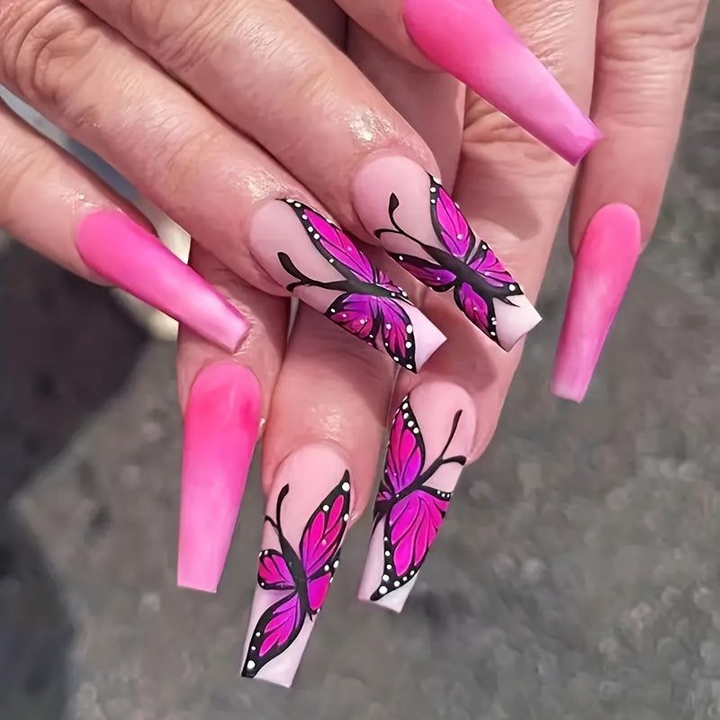 102-Piece Press-On Nails Set with Jewelry Accessories - Fashionqueene.com-press on nails