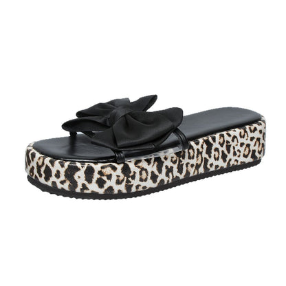 Bow Open Toe Leopard Platform Sandals White / 42(US10.5) Black / 36(US5) Black / 37(US6) White / 42(US10.5)-Black / 36(US5)-Black / 37(US6)-Black / 38(US7)-Black / 39(US8)-Black / 40(US9)-Black / 41(US10)-Black / 42(US10.5)-Black / 43(US11)-White / 36(US5)-White / 37(US6)-White / 38(US7)-White / 39(US8)-White / 40(US9)-White / 41(US10)-White / 43(US11)-
