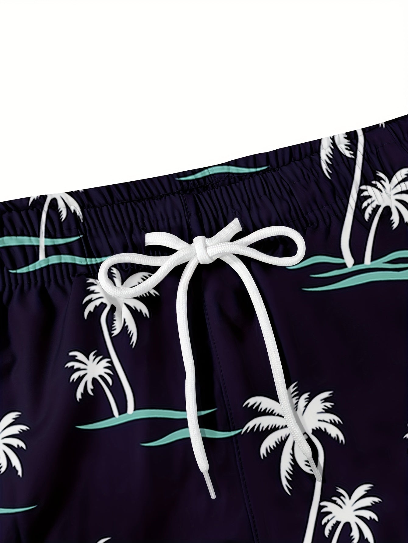 Men'S Summer 2-in-1 Compression Quick-drying Swim Trunks Beach Coconut Tree Print Loose Swim Shorts | Black Lined Blue Lined Side Pockets | Swim Training, Vacation, Casual Stretch, Breathable Beach Pants