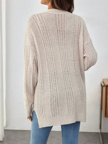Loose Casual Semi-Sheer Long Sleeve Maternity Sweater Jacket for Winte