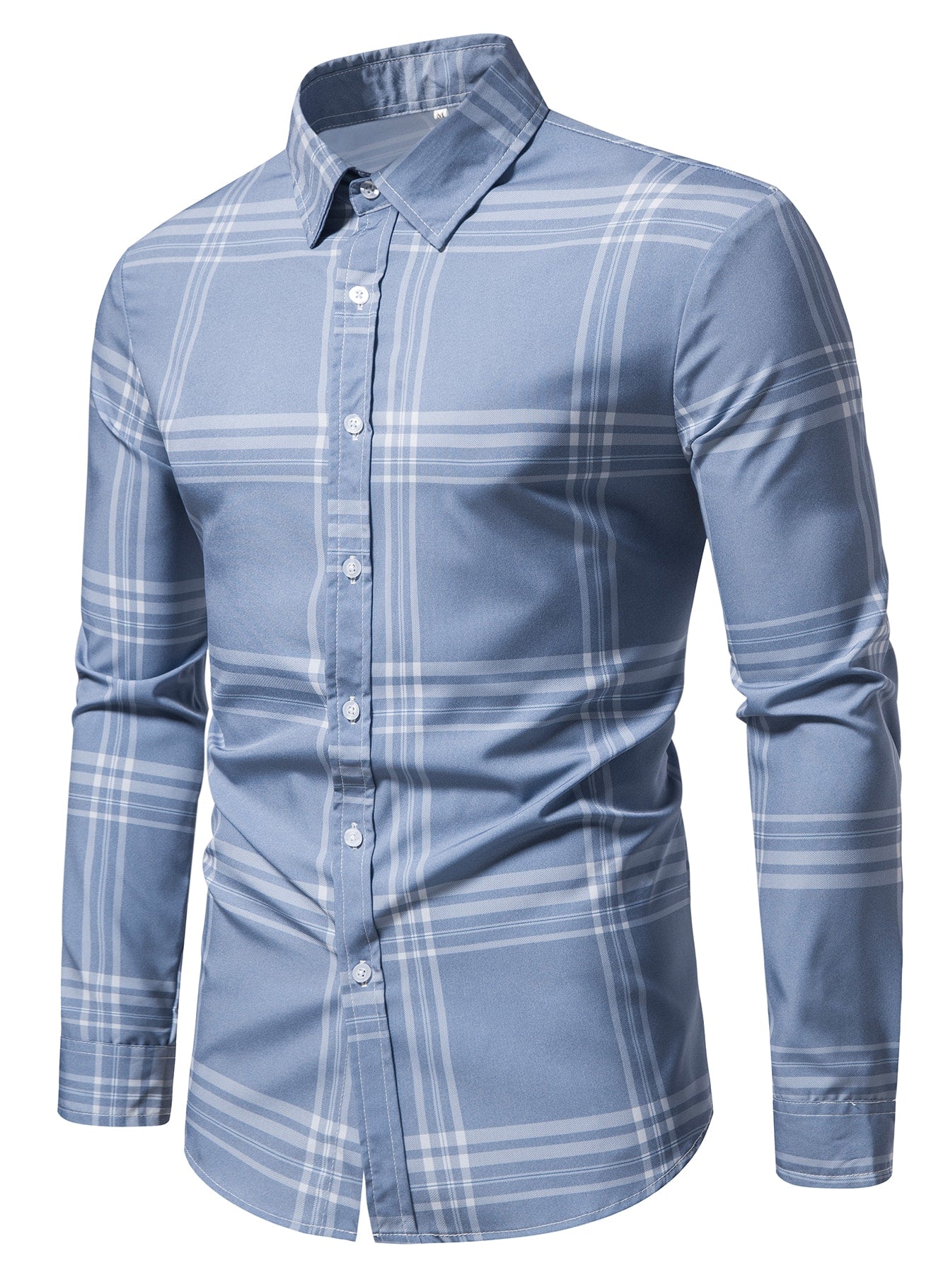 Chic Plaid Print Graphic Collar Shirt for Men - Perfect Casual Look for Any Outing