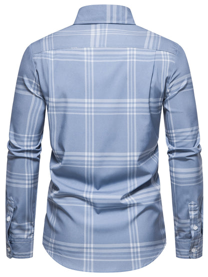 Chic Plaid Print Graphic Collar Shirt for Men - Perfect Casual Look for Any Outing