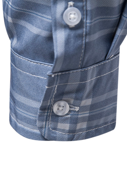 Chic Plaid Print Graphic Collar Shirt for Men - Perfect Casual Look for Any Outing