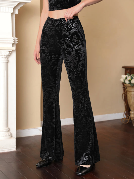 Chic Floral Print Flare Leg Pants for Effortless Style and Comfort XS S M XS-S-M-L-