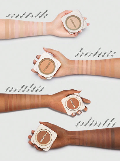 Skin Focus High Coverage Powder Foundation - Flawless Matte Finish in 36 Shades for All-Day Fair / one-size Porcelain / one-size Shell / one-size Fair / one-size-Porcelain / one-size-Shell / one-size-Nude / one-size-Sand / one-size-Peach / one-size-Honey / one-size-Almond / one-size-