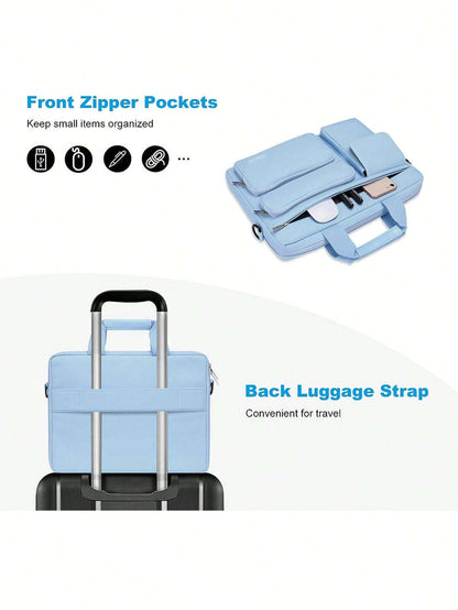 Laptop Shoulder Messenger Bag for MacBook Air - Versatile Storage with Handles and Pockets Black / 16inch Black / 13.3inch Pink / 16inch Black / 16inch-Black / 13.3inch-Pink / 16inch-Pink / 13.3inch-Caramel Brown / 16inch-Mint Green / 16inch-Navy Blue / 16inch-Navy Blue / 13.3inch-airy blue / 16inch-airy blue / 13.3inch-