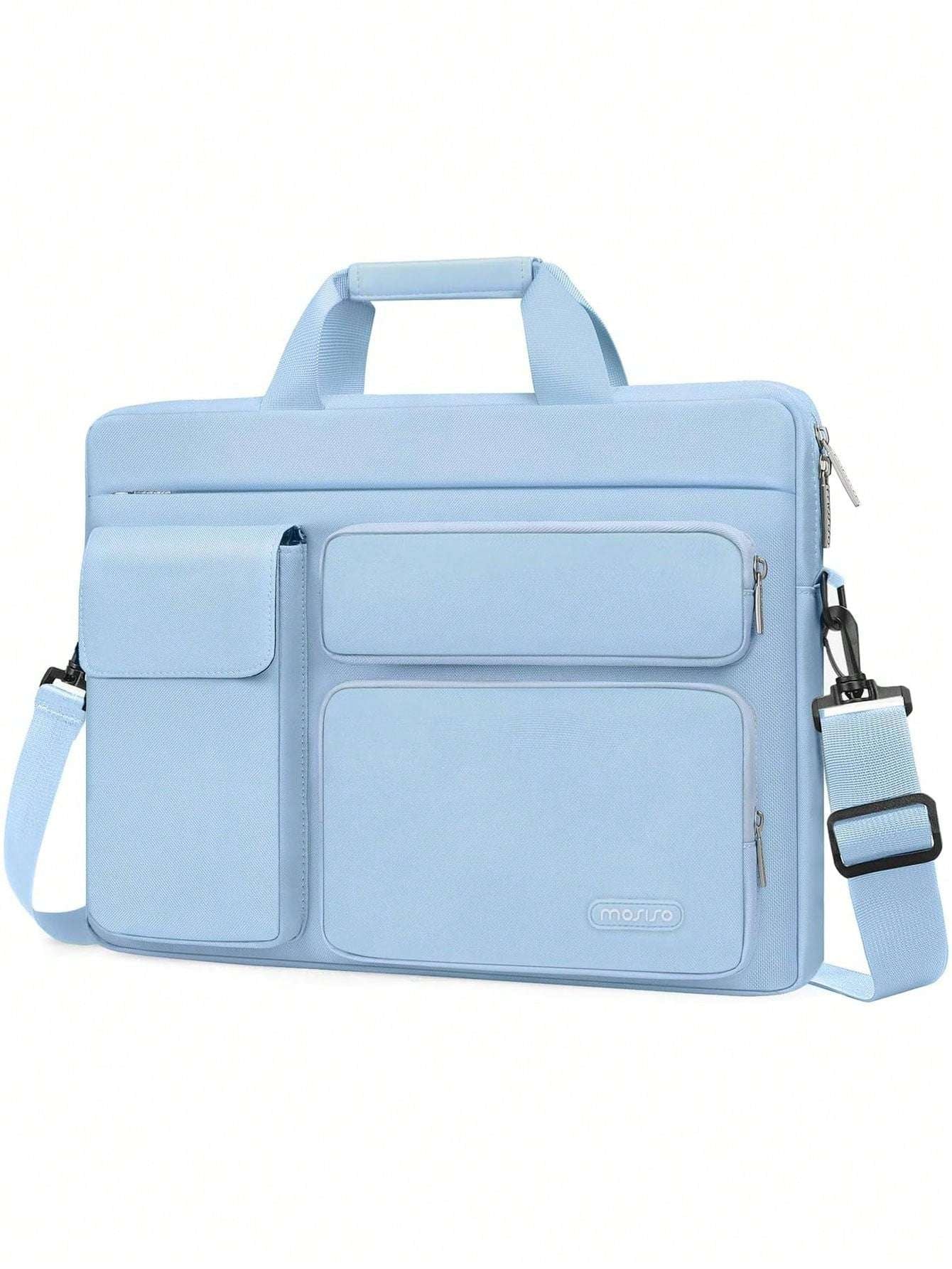 Laptop Shoulder Messenger Bag for MacBook Air - Versatile Storage with Handles and Pockets Black / 16inch Black / 13.3inch Pink / 16inch Black / 16inch-Black / 13.3inch-Pink / 16inch-Pink / 13.3inch-Caramel Brown / 16inch-Mint Green / 16inch-Navy Blue / 16inch-Navy Blue / 13.3inch-airy blue / 16inch-airy blue / 13.3inch-