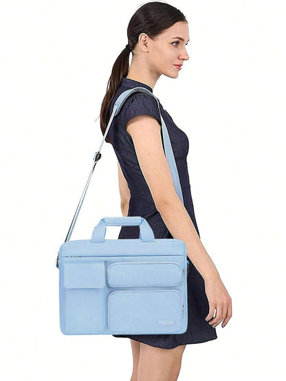 Laptop Shoulder Messenger Bag for MacBook Air - Versatile Storage with Handles and Pockets Black / 16inch Black / 13.3inch Pink / 16inch Black / 16inch-Black / 13.3inch-Pink / 16inch-Pink / 13.3inch-Caramel Brown / 16inch-Mint Green / 16inch-Navy Blue / 16inch-Navy Blue / 13.3inch-airy blue / 16inch-airy blue / 13.3inch-