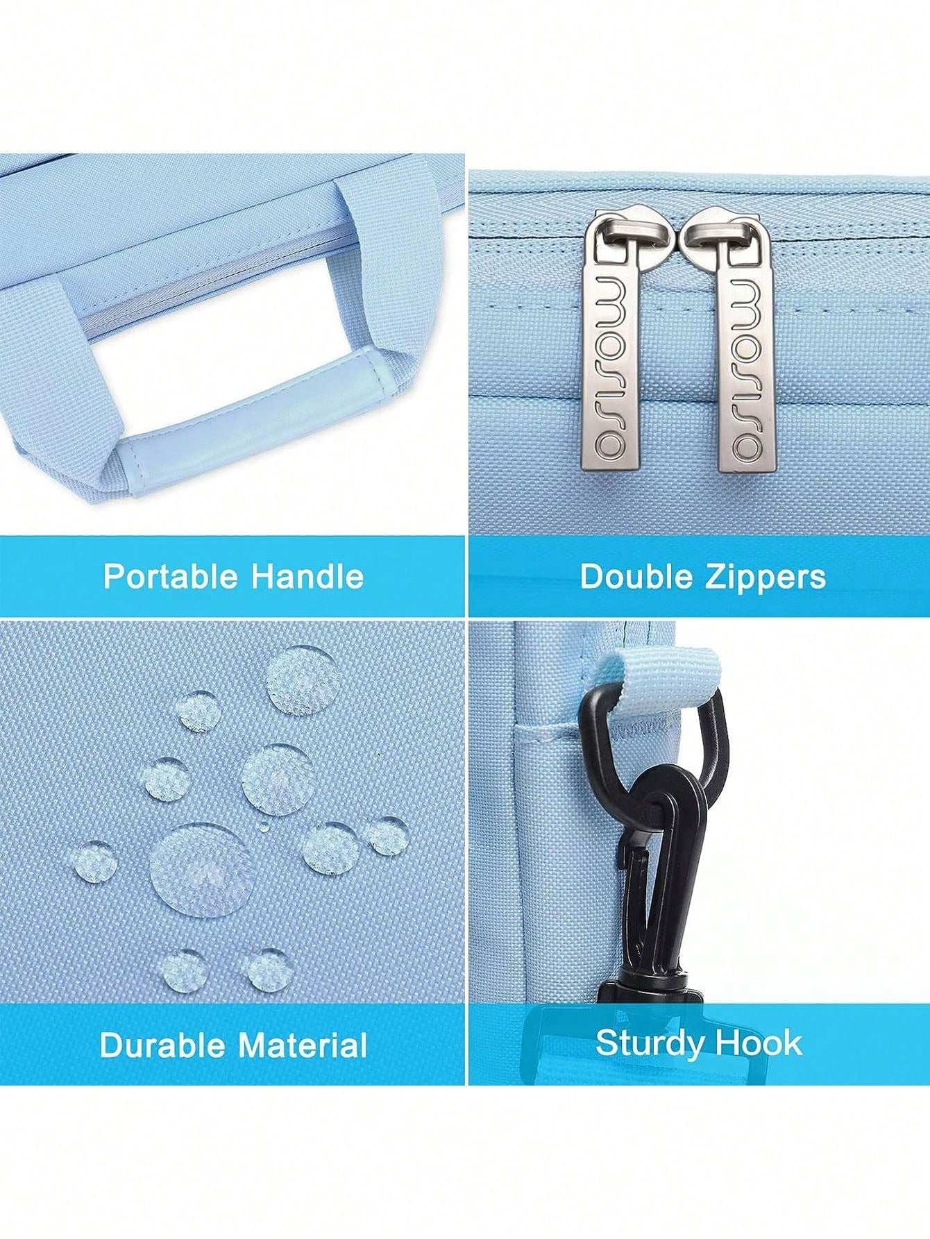 Laptop Shoulder Messenger Bag for MacBook Air - Versatile Storage with Handles and Pockets Black / 16inch Black / 13.3inch Pink / 16inch Black / 16inch-Black / 13.3inch-Pink / 16inch-Pink / 13.3inch-Caramel Brown / 16inch-Mint Green / 16inch-Navy Blue / 16inch-Navy Blue / 13.3inch-airy blue / 16inch-airy blue / 13.3inch-