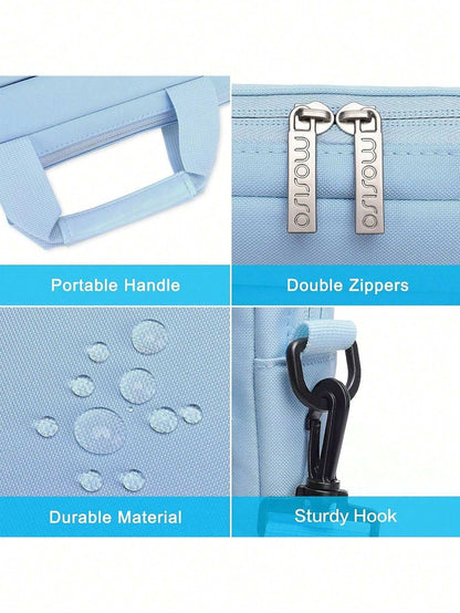 Laptop Shoulder Messenger Bag for MacBook Air - Versatile Storage with Handles and Pockets Black / 16inch Black / 13.3inch Pink / 16inch Black / 16inch-Black / 13.3inch-Pink / 16inch-Pink / 13.3inch-Caramel Brown / 16inch-Mint Green / 16inch-Navy Blue / 16inch-Navy Blue / 13.3inch-airy blue / 16inch-airy blue / 13.3inch-