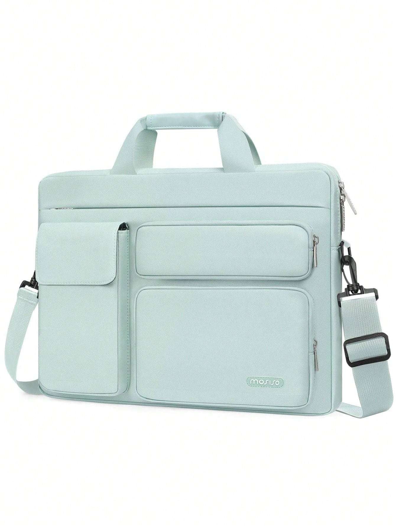 Laptop Shoulder Messenger Bag for MacBook Air - Versatile Storage with Handles and Pockets Black / 16inch Black / 13.3inch Pink / 16inch Black / 16inch-Black / 13.3inch-Pink / 16inch-Pink / 13.3inch-Caramel Brown / 16inch-Mint Green / 16inch-Navy Blue / 16inch-Navy Blue / 13.3inch-airy blue / 16inch-airy blue / 13.3inch-