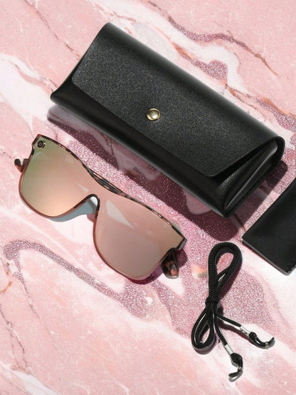 Trendy Pink Oversized Sunglasses with Gradient Reflection – Perfect for Summer Adventures and Festivals