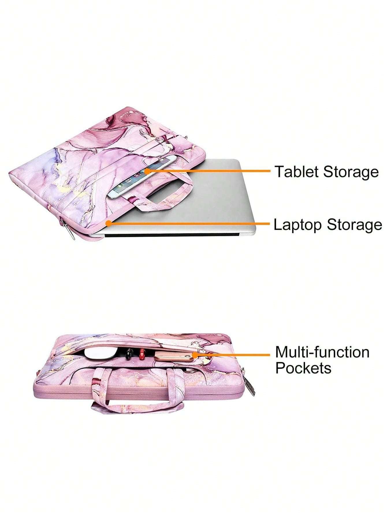 Marble Laptop Shoulder Bag for MacBook, Dell, HP, Acer, Samsung - Compatible with 13-17.<br>3 Inch Models Color-2 Color-3 Color-2-Color-3-