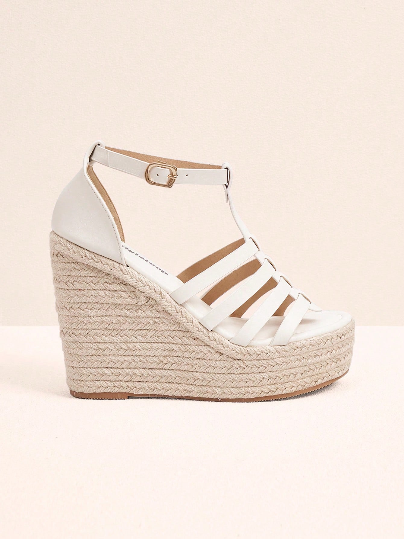 Bohemian Striped White Wedge Sandals with Jute Rope Accents EUR38 / Brown EUR39 / Brown EUR40 / Brown EUR38 / Brown-EUR39 / Brown-EUR40 / Brown-EUR41 / Brown-EUR42 / Brown-EUR38 / White-EUR39 / White-EUR40 / White-EUR41 / White-EUR42 / White-