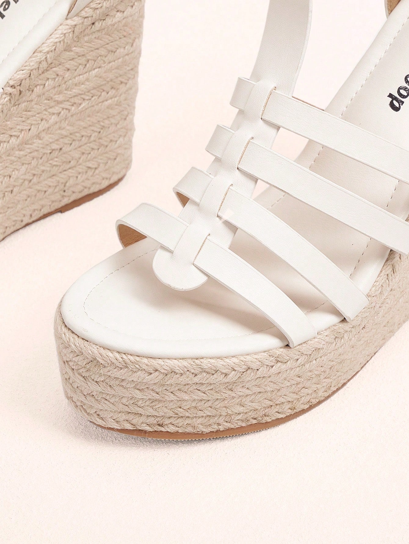 Bohemian Striped White Wedge Sandals with Jute Rope Accents EUR38 / Brown EUR39 / Brown EUR40 / Brown EUR38 / Brown-EUR39 / Brown-EUR40 / Brown-EUR41 / Brown-EUR42 / Brown-EUR38 / White-EUR39 / White-EUR40 / White-EUR41 / White-EUR42 / White-
