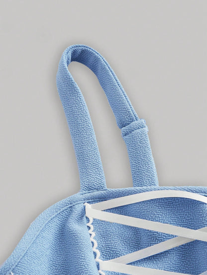 Chic Lace Spliced Cross-Back Camisole Top for Effortless Style XS S M XS-S-M-L-