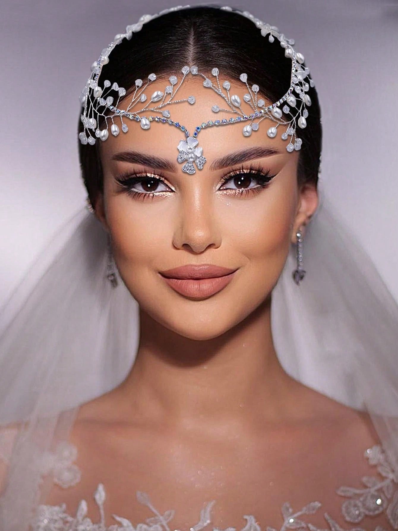 Elegant Crystal Rhinestone Bridal Forehead band one-size one-size-