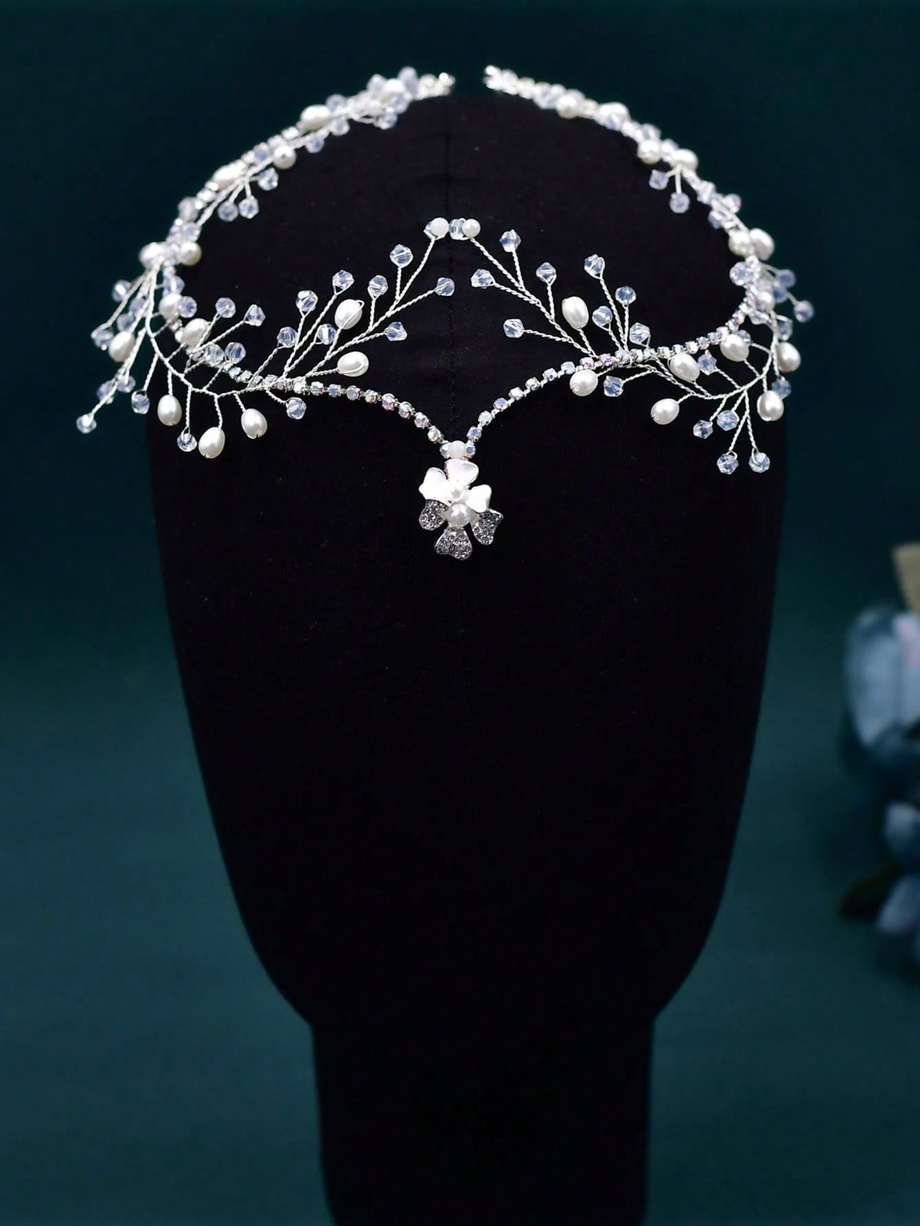 Elegant Crystal Rhinestone Bridal Forehead band one-size one-size-