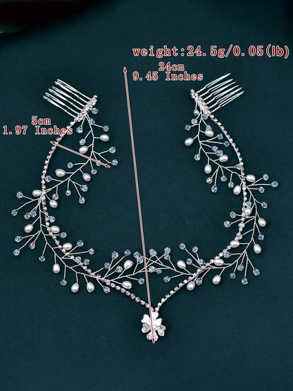 Elegant Crystal Rhinestone Bridal Forehead band one-size one-size-