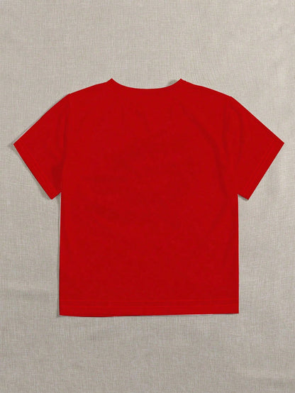 Chic & Comfy: Girls' Casual Valentine’s Day Red T-Shirt - Perfect for Every Occasion!