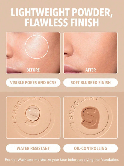 Skin Focus High Coverage Powder Foundation - Flawless Matte Finish in 36 Shades for All-Day Fair / one-size Porcelain / one-size Shell / one-size Fair / one-size-Porcelain / one-size-Shell / one-size-Nude / one-size-Sand / one-size-Peach / one-size-Honey / one-size-Almond / one-size-