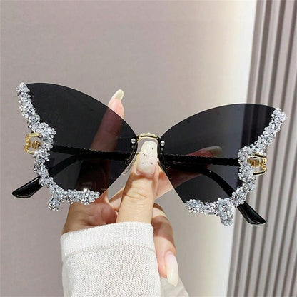 Chic Rhinestone-Embellished Butterfly Sunglasses for Effortless Elegance