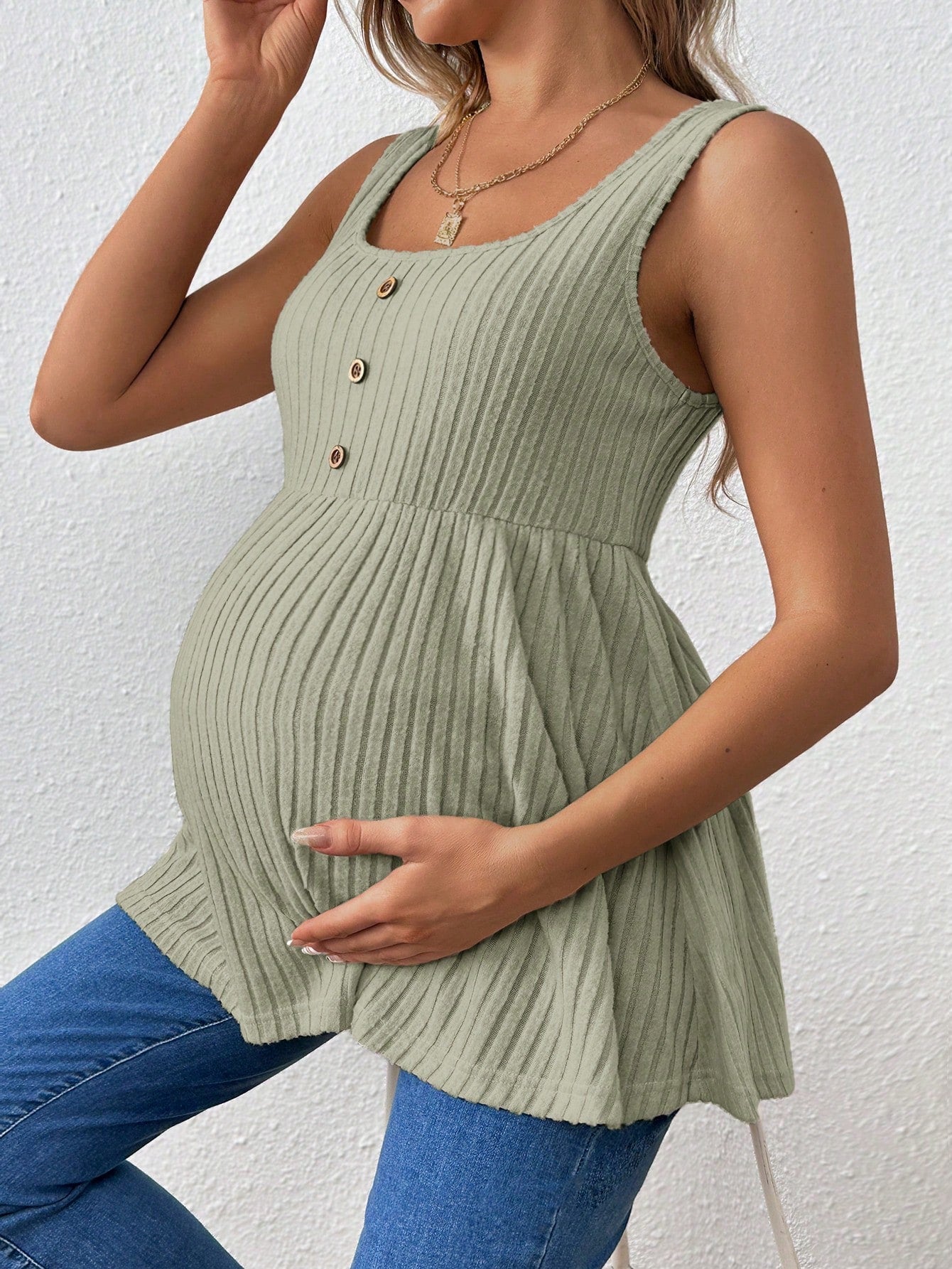 Women's Casual Spaghetti Strap Maternity Tank Top