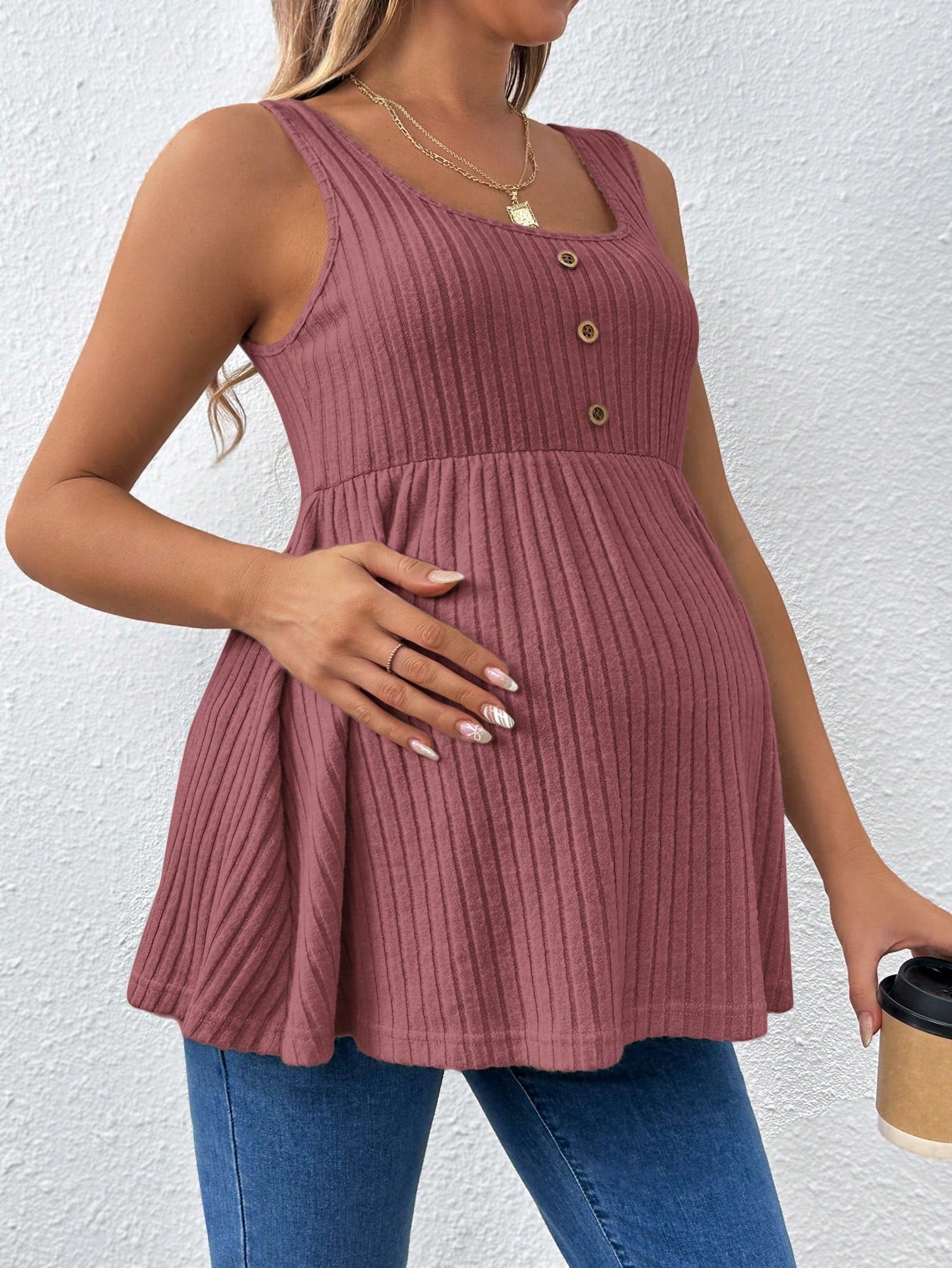 Women's Casual Spaghetti Strap Maternity Tank Top