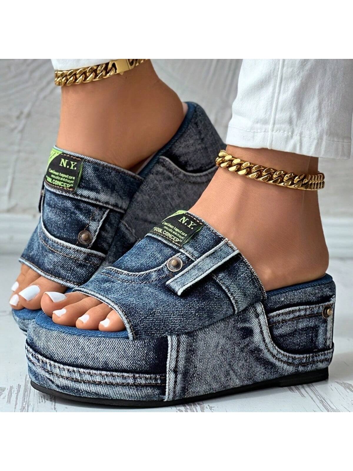 Open-Toe Wedge Sandals for Ultimate Comfort & Trendy Outdoor Looks CN35 CN36 CN37 CN35-CN36-CN37-CN38-CN39-CN40-CN41-CN42-