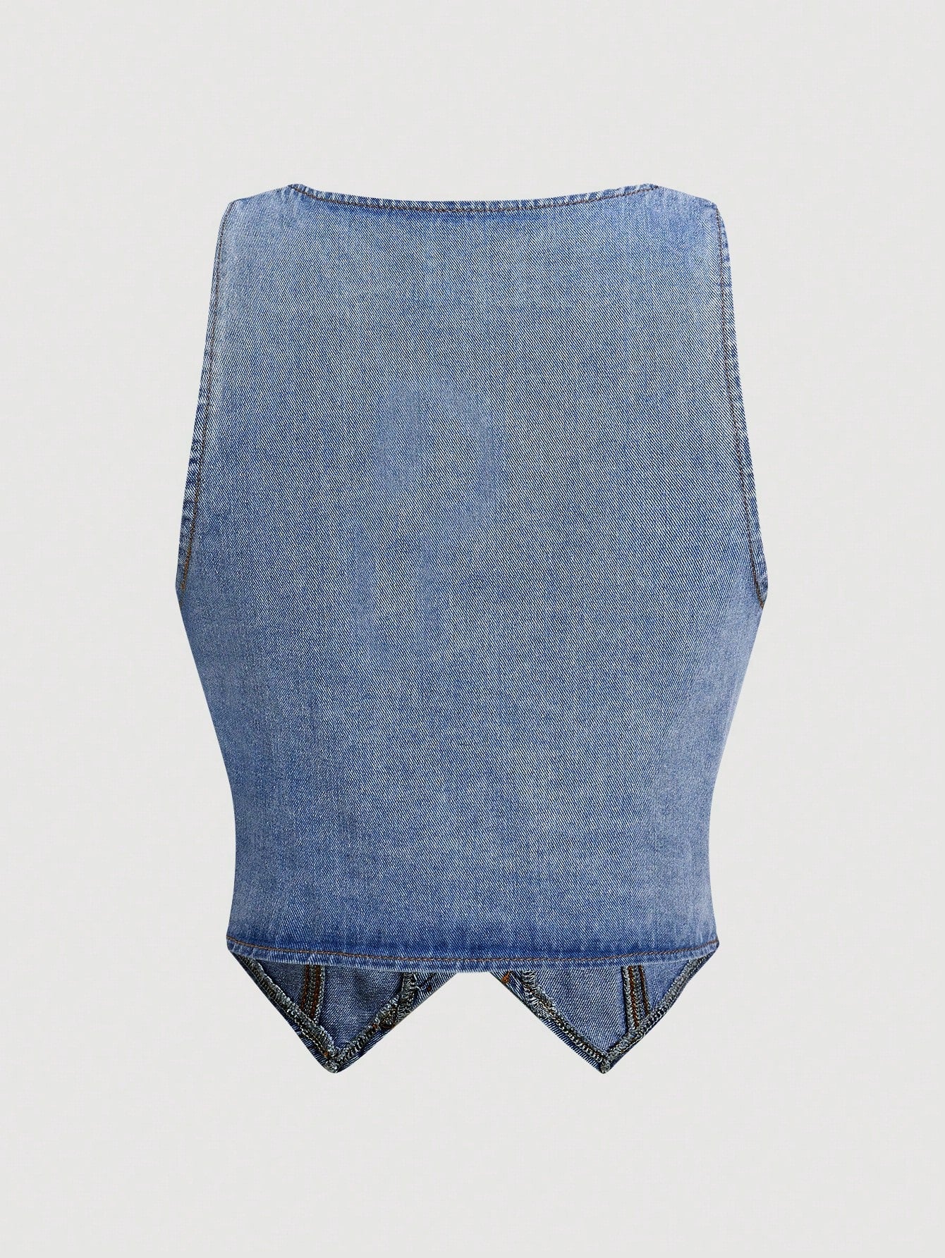 Summer-Ready Women's Casual Cherry Embroidery Sleeveless Denim Jacket