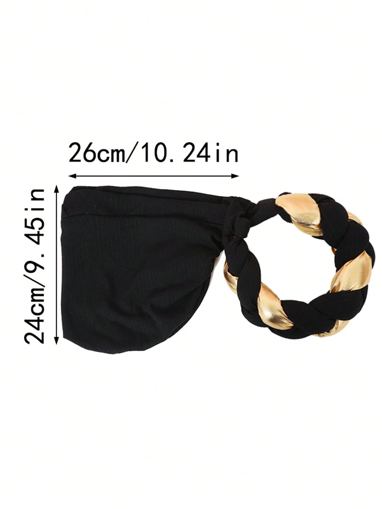 Chic European & American Double-Layer Knitted Hat with Golden Braid one-size / Black one-size / Blue 