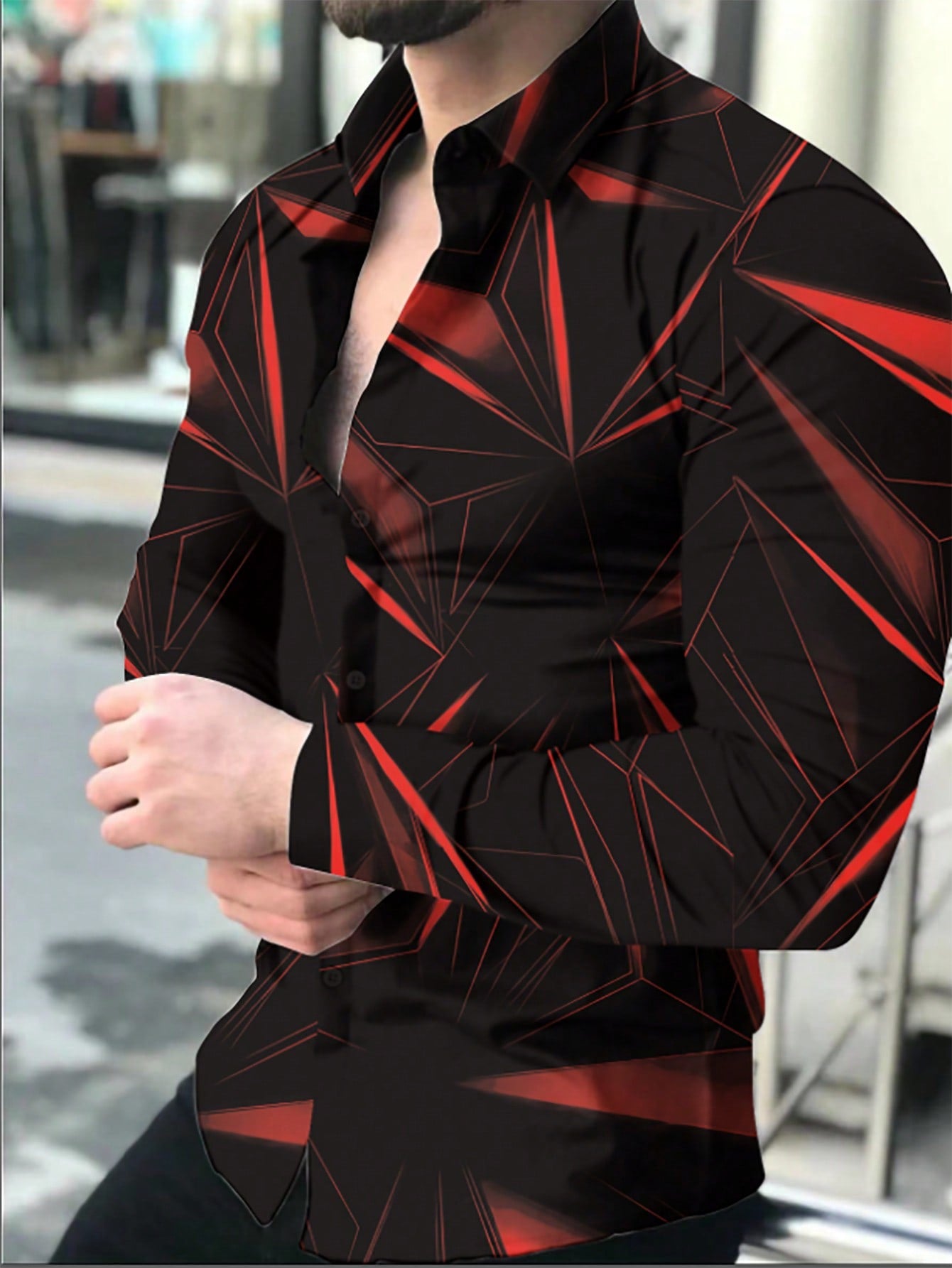 Manfinity Homme: Stylish Long Sleeve Shirt for Everyday Fashion