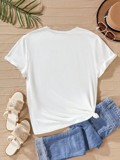 Fun & Playful Teen Girls' Cartoon Print Casual T-Shirt - Perfect for Summer Style!