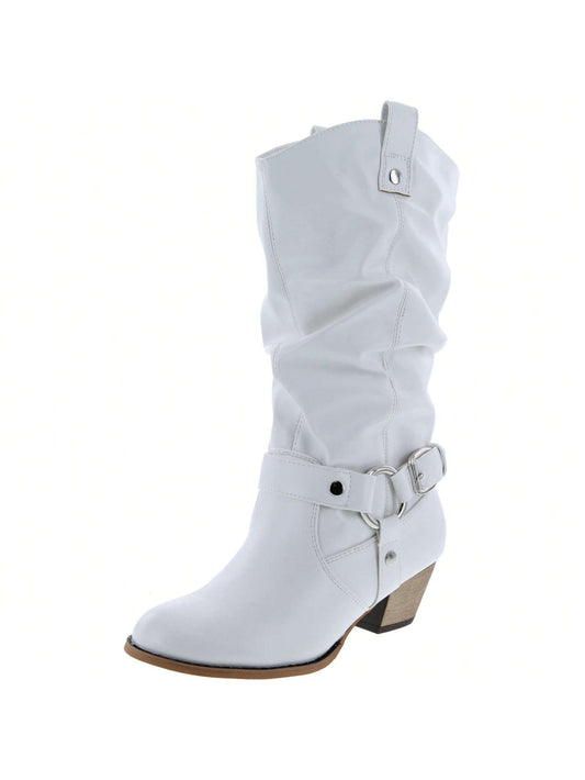 Chic Western Style: Pointed Toe Knee-High Cowboy Boots for Women