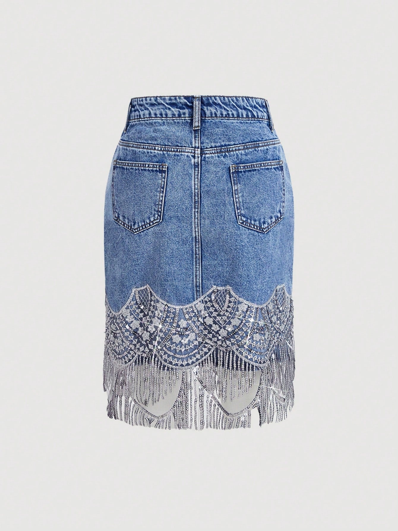Trendy Denim Fringed Patchwork Skirt for Stylish Casual Outfits and Holidays Black / XS Light Wash / XS Light Wash / S Black / XS-Light Wash / XS-Light Wash / S-Light Wash / M-Light Wash / L-Light Wash / XL-