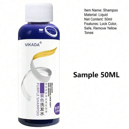 Purple Color Shampoo 275ml - Remove Yellow Tones & Balance Gray Hair for Vibrant Locks 1pc 1Pc Sample 50ML 1pc-1Pc Sample 50ML-